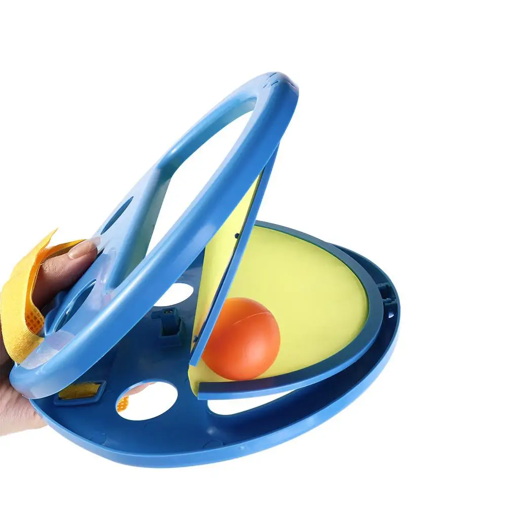 เกมโยนและจับลูกบอลพลาสติกแบบพกพา ทนทาน สร้างปฏิสัมพันธ์ระหว่างพ่อแม่ลูก น้ำหนักเบา พร้อมด้ามจับ ของเล่นชายหาด