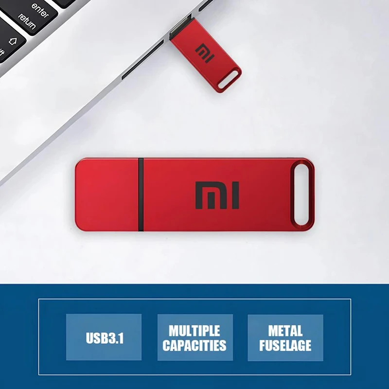 XIAOMI-Pen Drive de Metal Impermeável, Pen Drive de Alta Velocidade, USB 3.1, Memória Tipo C para Computador, Dispositivos de Armazenamento, Original, 2TB, 1TB