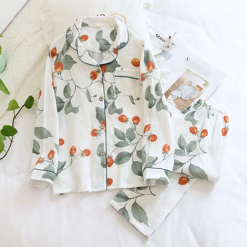 NHKDSASA 100% Cotton Women Pajama Sets Autumn Casual Fashion Sleepwear Cute Loungewear Woman Homewear Sexy Pijamas mujer 2023