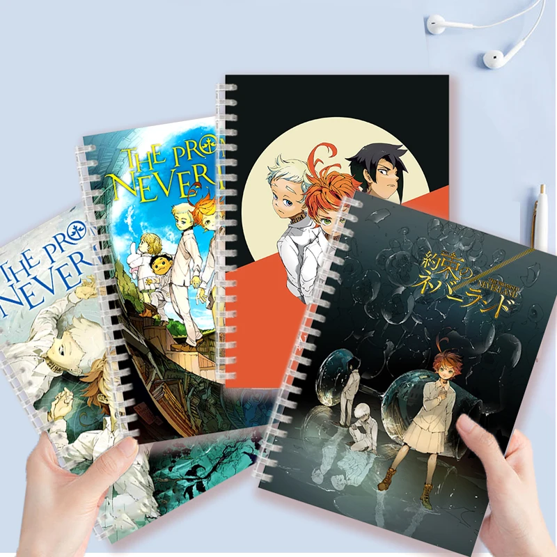 Anime The Promised Neverland Emma Norman & Ray | A5 Spiral Ring Notebook Sketch Note Book COSPLAY Manga Poster Figure Notepad