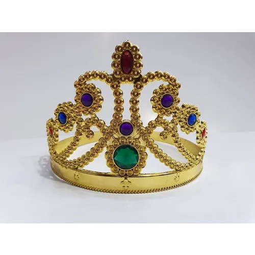 Aydınlı Party Gold Color Plastic Princess Crown Queen Crown 60 cm