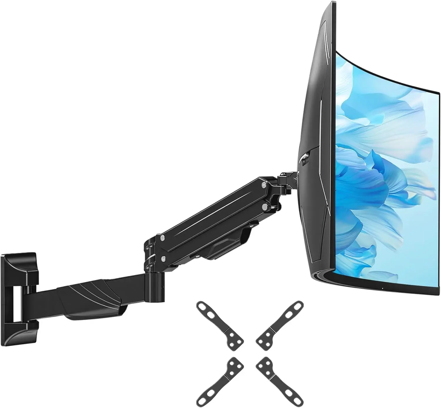 Gas Spring Monitor Wall Mount for 17-43" Screens, Full Motion, Holds 33.1lbs, VESA 200x200mm
