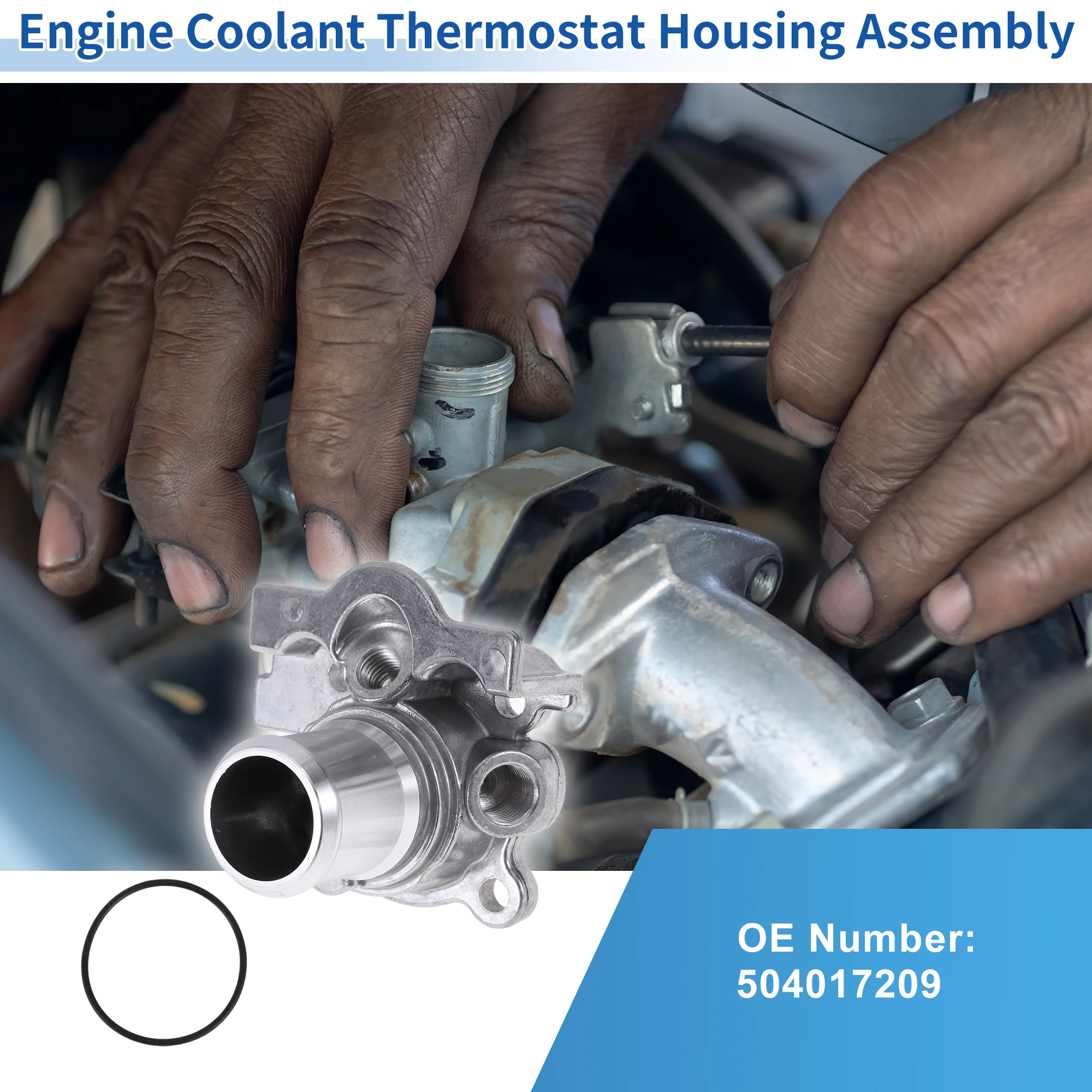 

X Autohaux Корпус термостата охлаждающей жидкости двигателя в сборе No 504017209 для Fiat Ducato