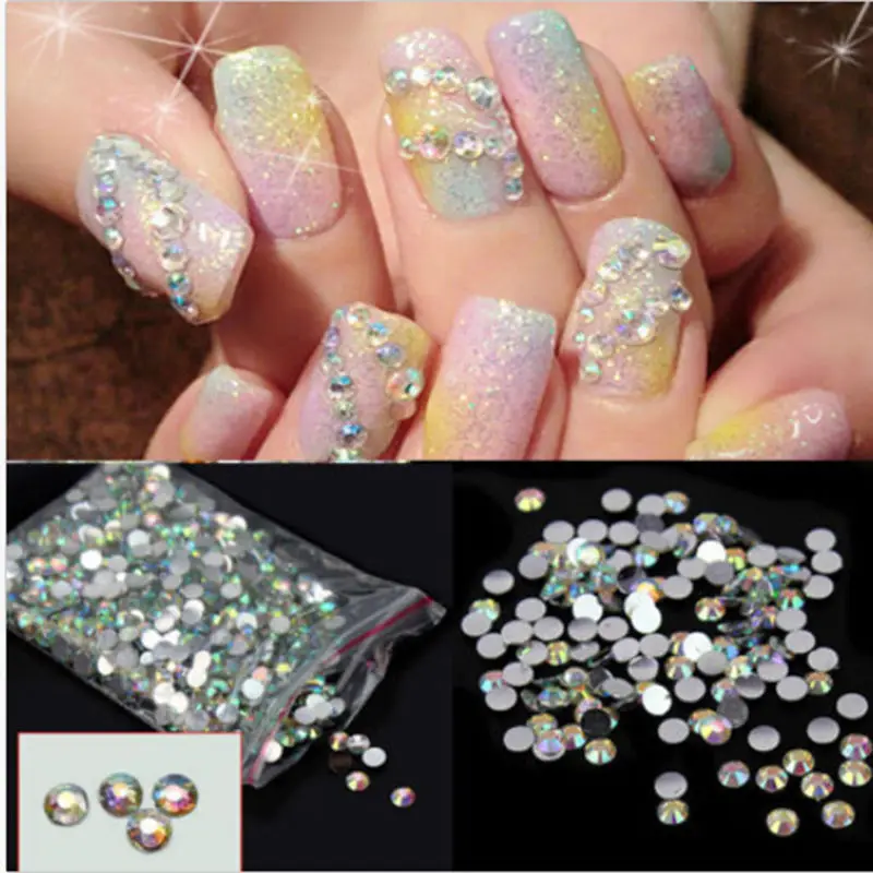 1000 sztuk koralików jasny kolor hurtownia żywica Nail Art Flatback kryształ 14 faset okrągły 3mm Rhinestone