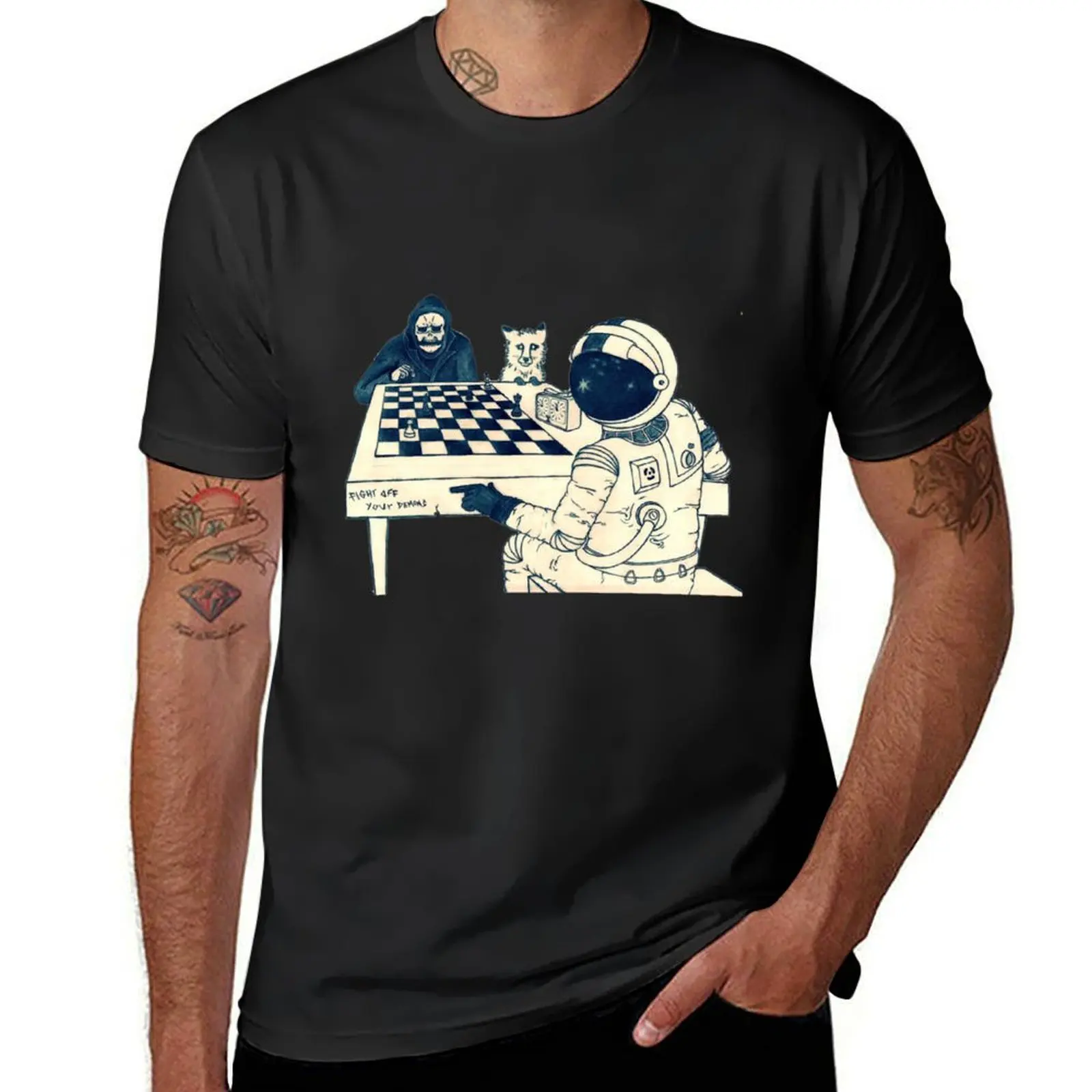 

fight your demons T-Shirt plus size tops tees hippie clothes Men's t shirts