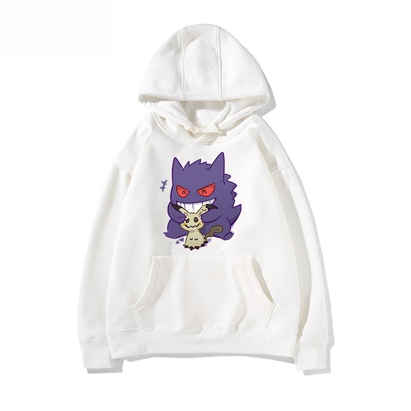 Cute Cartoon Pokémon Gengar Printed Hoodie for Men and Women Autumn/winter New Y2K Harajuku Large Size Casual Trend Sweater Top