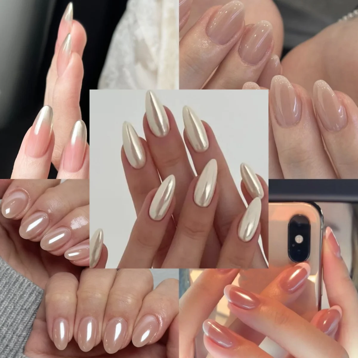 

Pearlized Gradual French Nude Pink Delicate Nail Art Wearable Fake Nail Detachable Finished False Nail Press on Nails with Glue