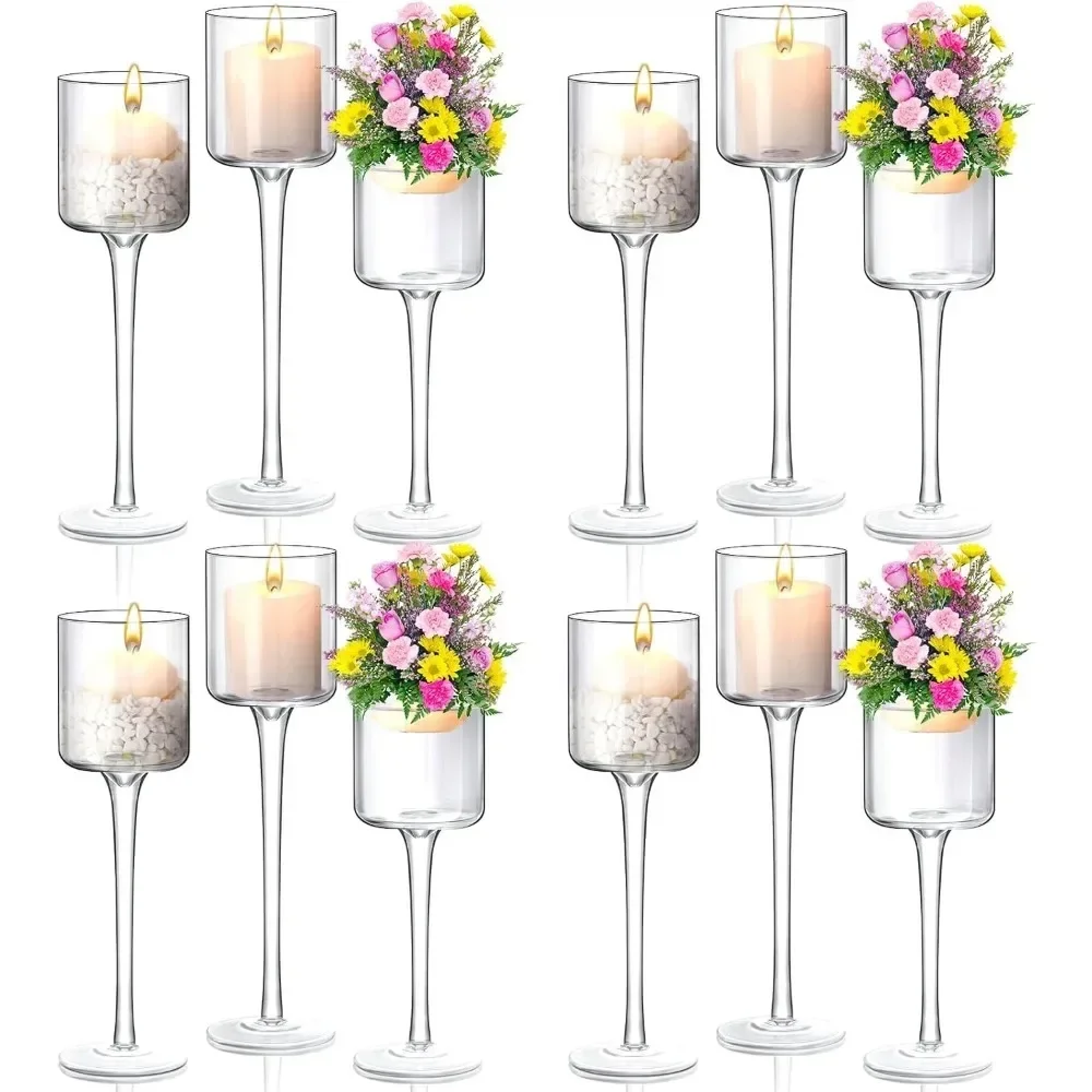 

Candle Holder Hurricane Home Candles for Wedding Party Family Table Decoration Centerpieces 3 Sizes Long Pole Post Candle Holder