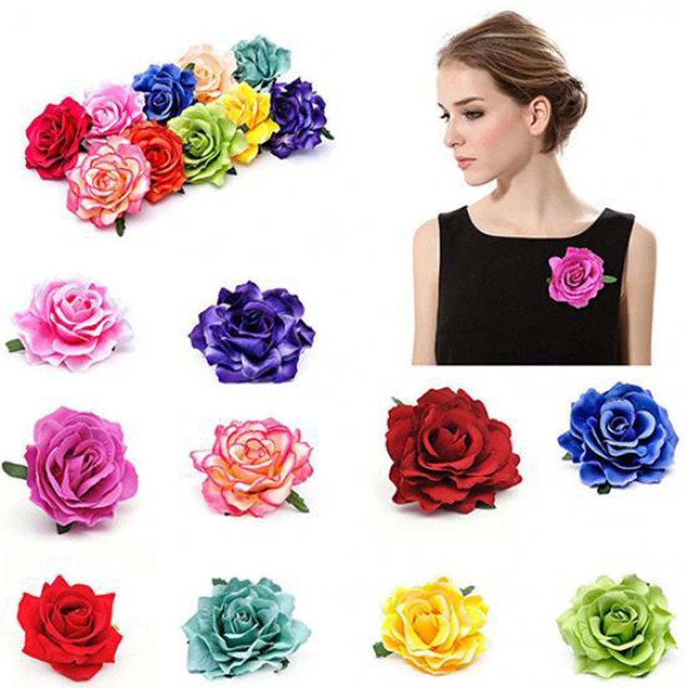 Bohemia Peony Flower Hairpins Wedding Bridal Hair Clips For Women DIY Silk Simulation Flower Barrette Beach Hair Accessories