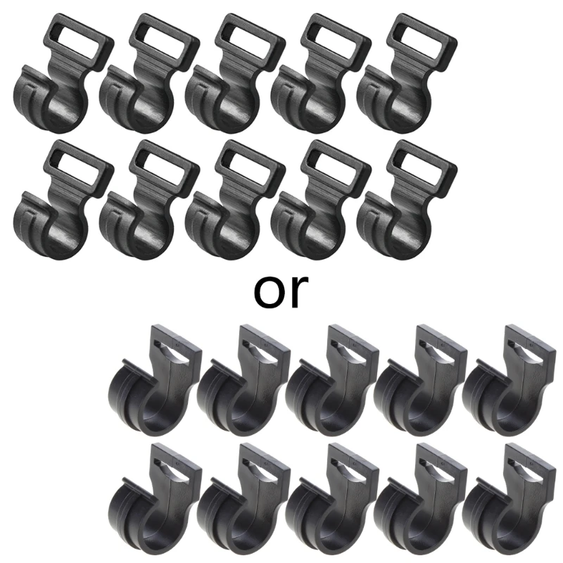 10Pcs Tent Clip Wind Rope Clamp Tent Hooks for Lanyards Clip Clasp, Basic Buckle Lanyard Hooks for Hanging Black