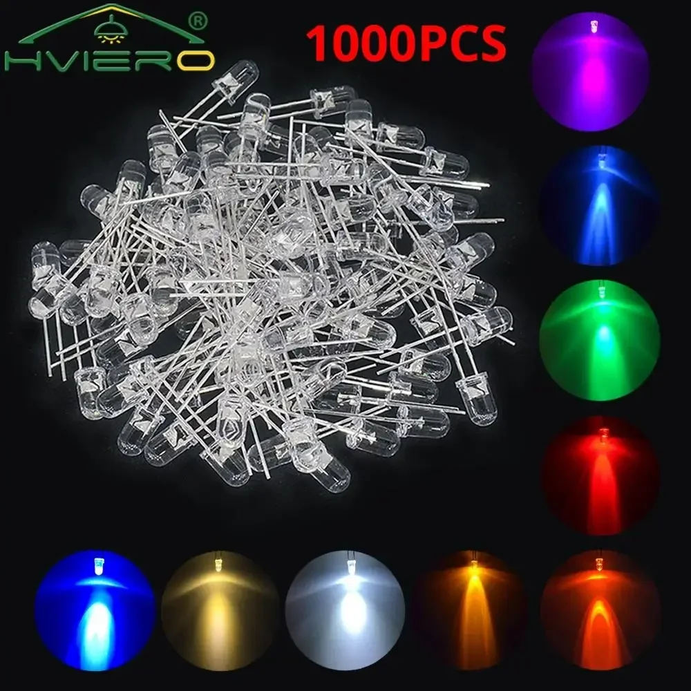 

1000Pcs F3 3mm Round Bright Light Emitting Diode Assortment Kit Bulb White Led Lamp For DIY Decoration Billboard Lighting Neon