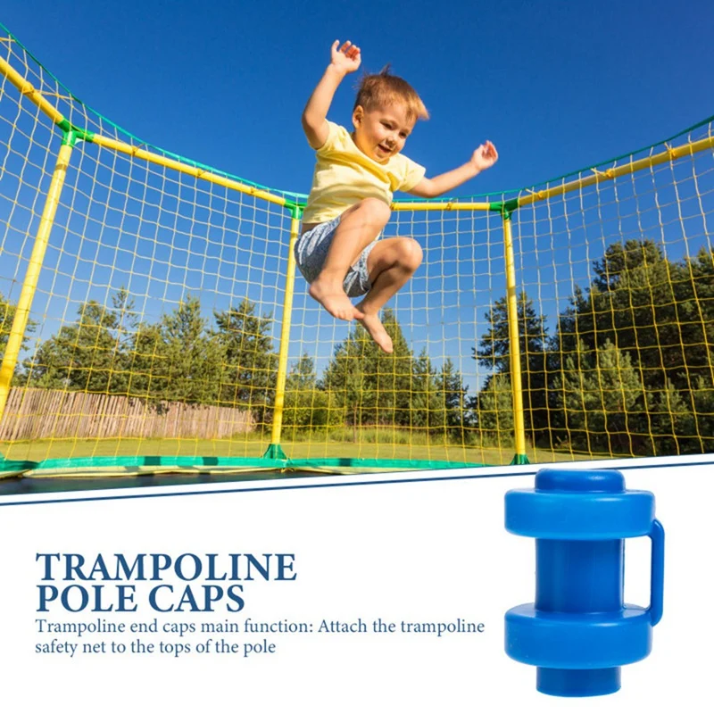 

20 Pcs Plastic Case Trampoline Steel Pipe Top Cover Pole Hats Covers Replace Poles Parts PP Caps Enclosure Blue Child