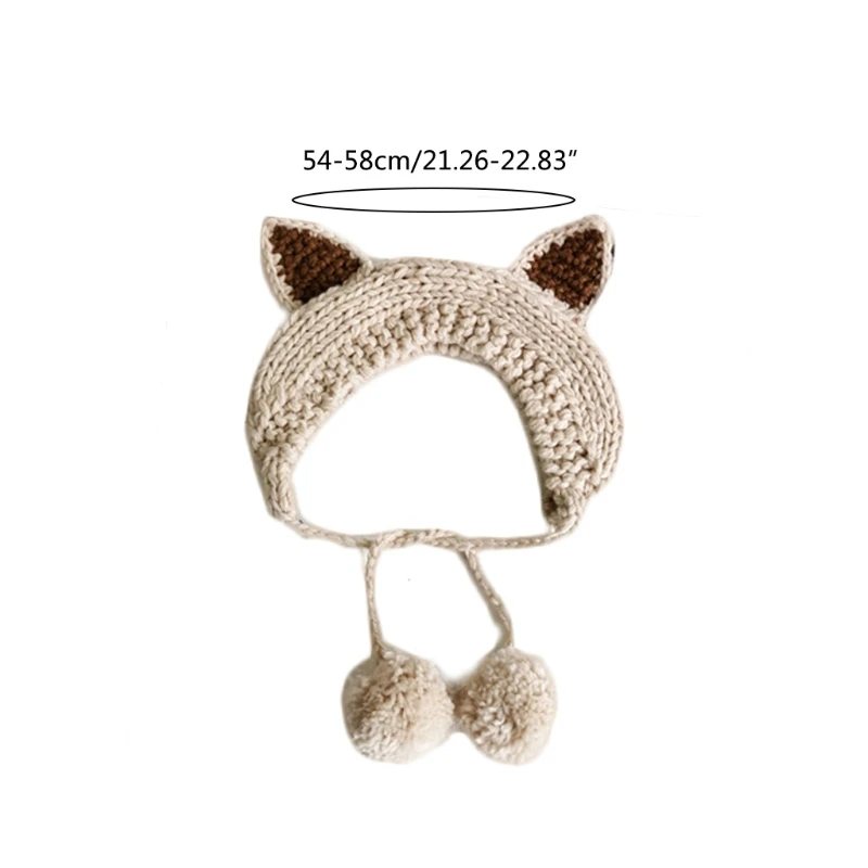 Gorro punto ganchillo para disfraz gatito, gorro, gorro, regalo para mujer, Anime para bebé