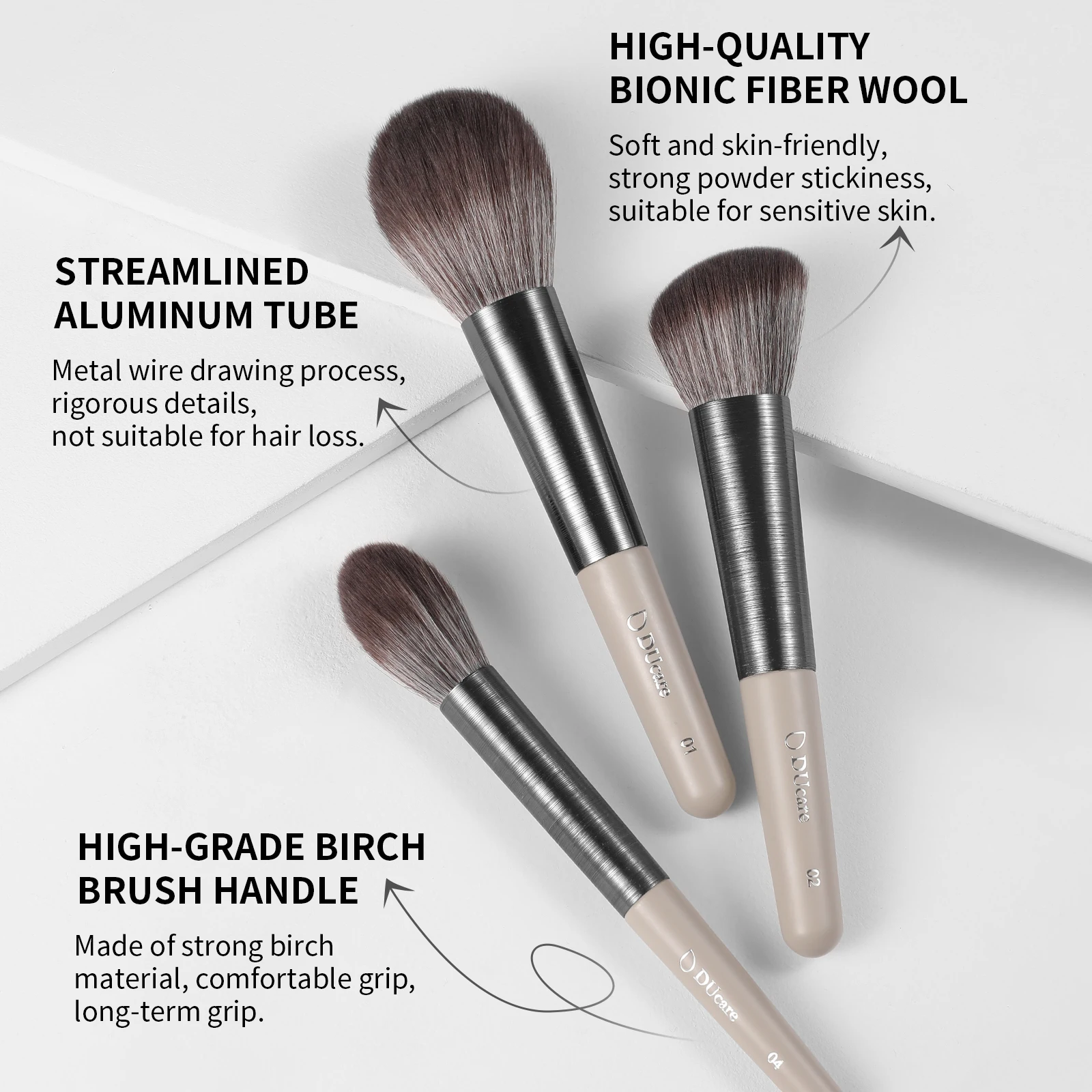 DUcare Makeup Brushes Set 10Pcs Premium Synthetic Foundation Blending Brush Eye Shadow Face Powder Blush Concealers Highlighter