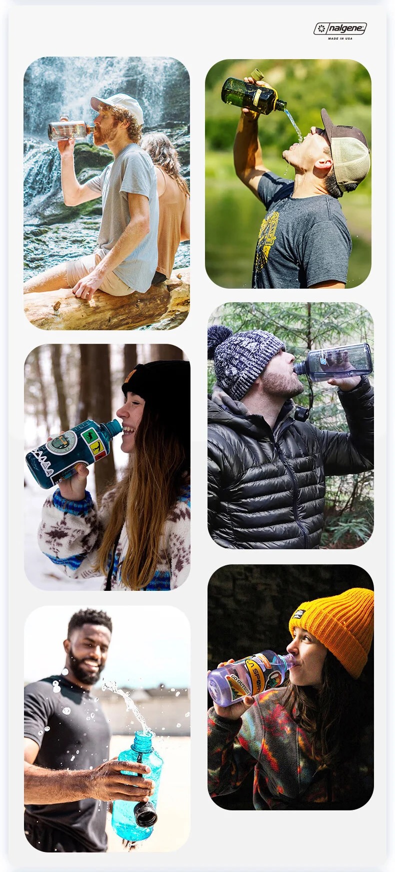 Nalgene 1L Trinkflasche mit schmalem Hals aus Tritan, auslaufsicher, leicht, robust, Sportflasche für Wandern, Camping, Outdoor, Reisen, Fitness – Detail 11
