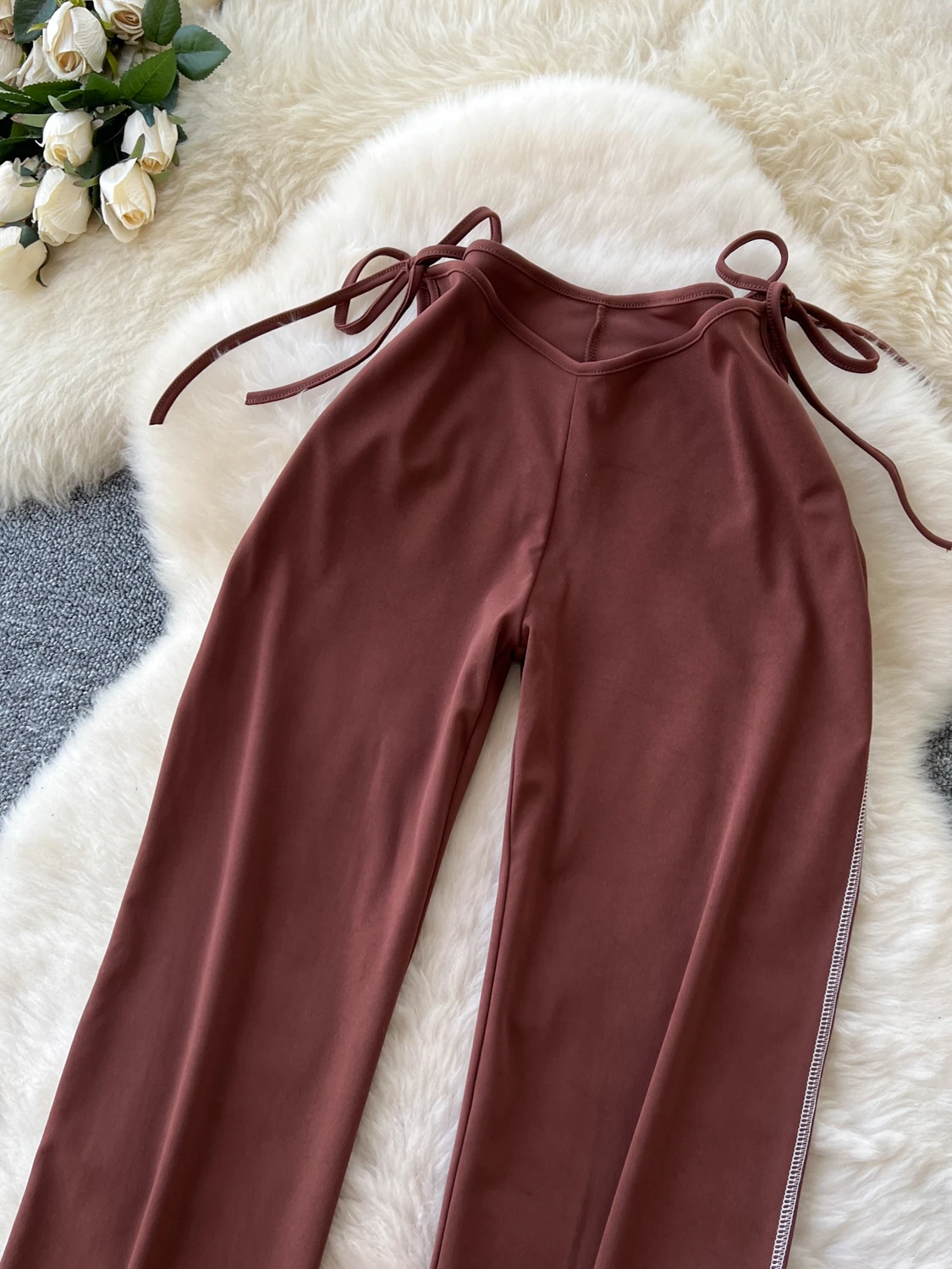 ارتفاع الخصر الجوف خارج السراويل النسائية الصيف اليوغا الرياضة تشديد التخسيس بعقب تغطي السراويل الطويلة غير المتماثلة الكورية...