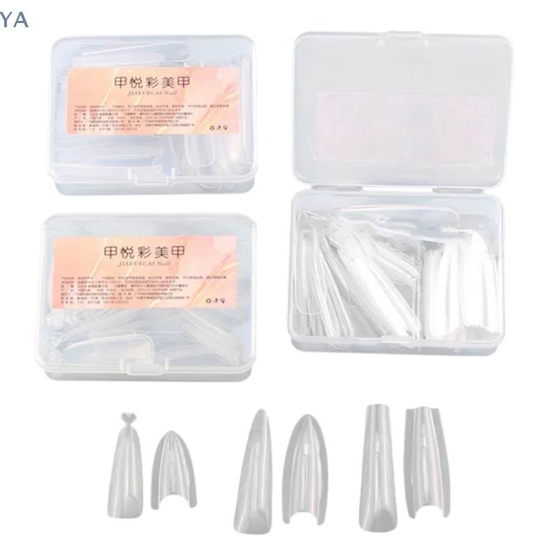 [Y] Sandwich Dual Nail Forms 60pcs 15Size Quick Extensions-Dual Forms T-shaped Ellipse Manicure Forms Top Mold Bottom Mold 3D