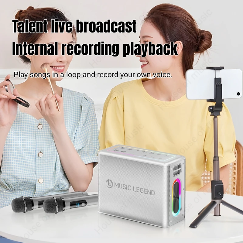 جديد 300 واط عالية الطاقة في الهواء الطلق كاريوكي بلوتوث الصوت المحمولة المحمول KTV مع ميكروفون مزدوج لاسلكي بطاقة الصوت مكبرات الصوت الحية