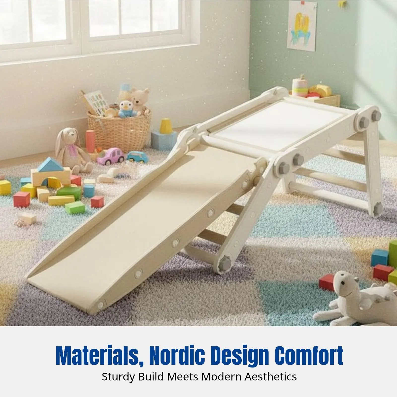 Kinder-Rutsche & Klettergerüst für Innenräume, Faltbares Spielset, Interaktives Training, Multifunktionales Heimspielzeug