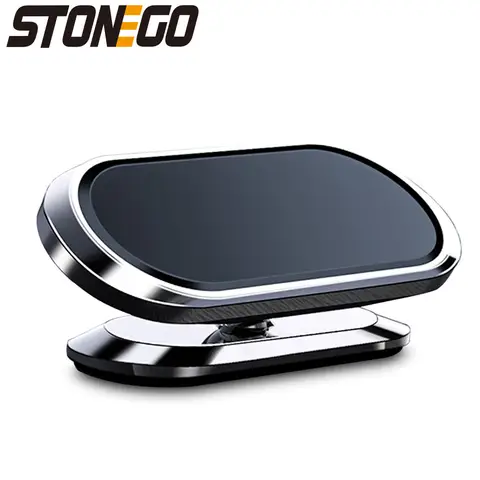 STONEGO 금속 자기 전화 홀더 360 회전 자동차 전화 홀더 스탠드 아연 합금 자석 자동차 지원 마운트 핸드폰 홀더