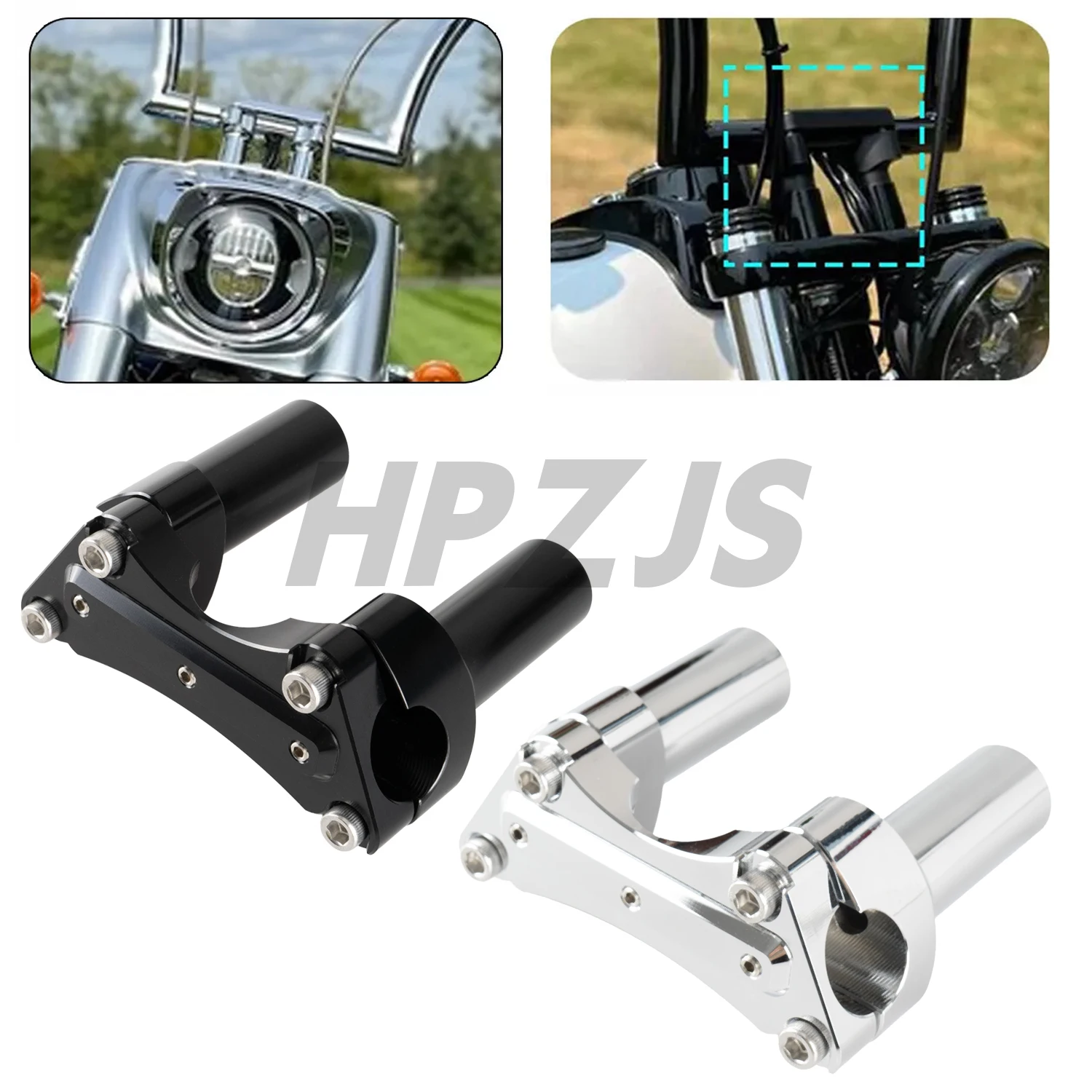 

3.5" Straight Handlebar Riser Top Clamp For Harley Motorcycle Davidson Dyna Street bob Softail Sportster CNC Aluminum