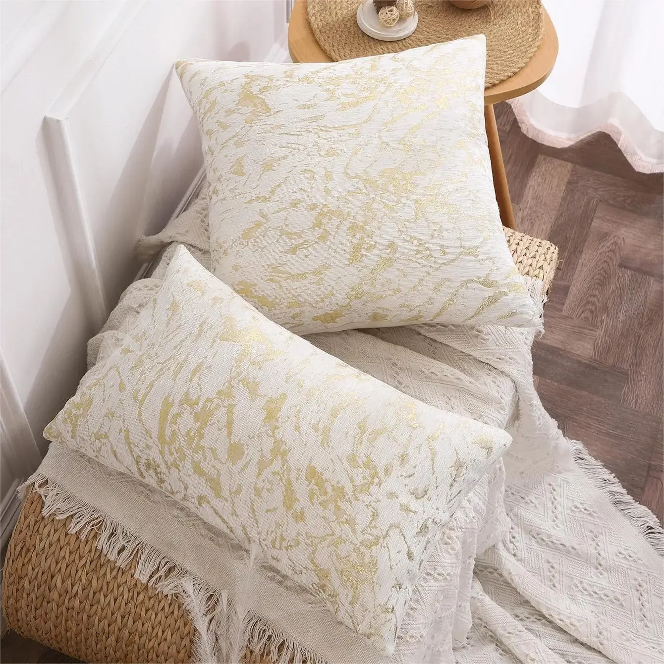 الشنيل غطاء الوسادة لينة رمي وسادة تغطي مربع كيس وسادة فاخر مخيط حافة الأريكة أريكة غرفة المعيشة ديكور المخدة