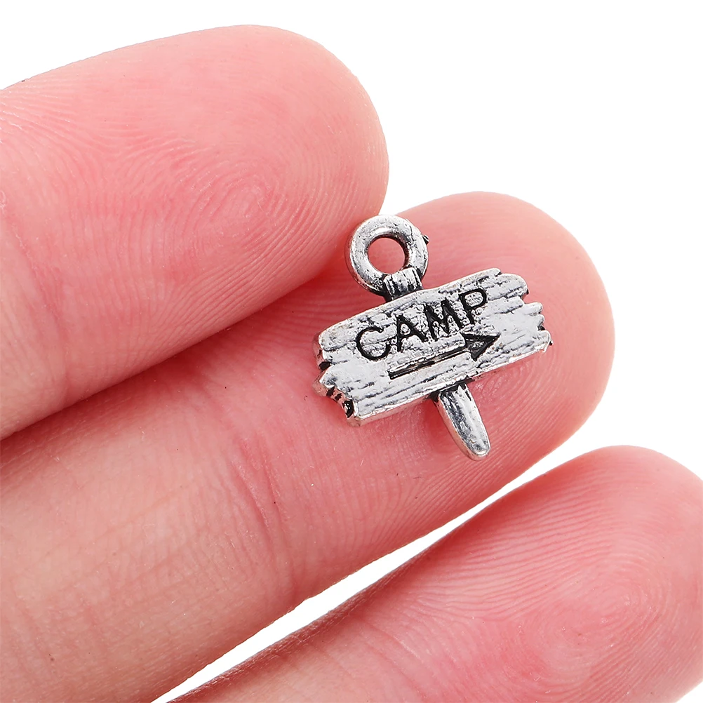 

10 Pcs Alloy Pendant Jewelry Camper Earring Compass Silver Camping Crafts Travel