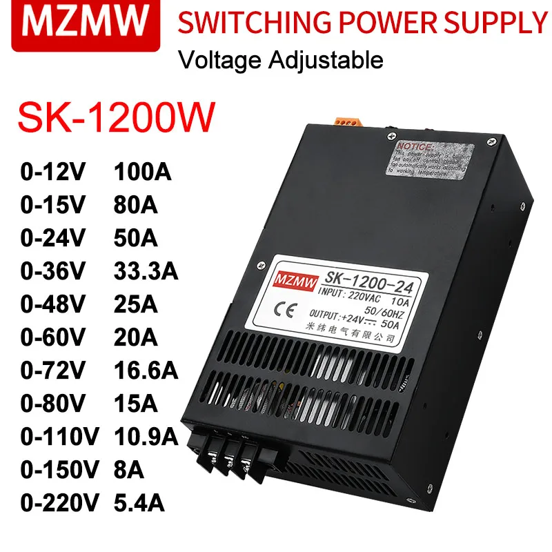 mzmw switching power supply tensao ajustavel smps de alta potencia sk1200 0 12v 15 24v 36v 48v 60v 80v 110v 220v ca cc 220v 01