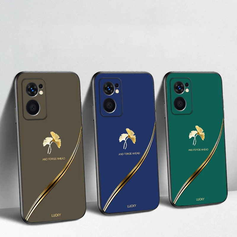 

Gold foil ginkgo leaves For OnePlus 8 9 11 12 13 10 Pro 9RT 8T 12R Ace 5 2V Nord CE 2 4 Lite N20 SE 30 N200 TPU soft phone case