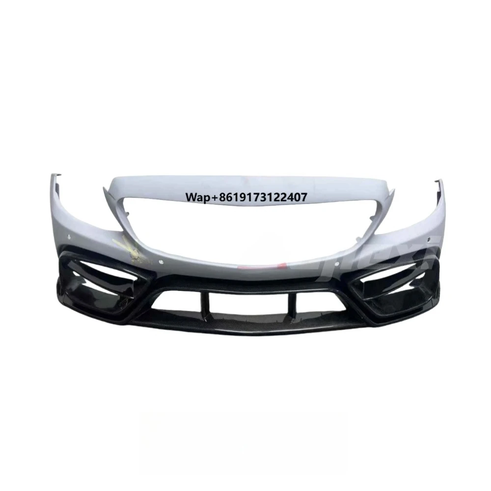 

IMP Style Half Carbon Fiber Front Bumper for W205 C Class C43 C63 2015-2021 Perfect Installation Cars Body Kit