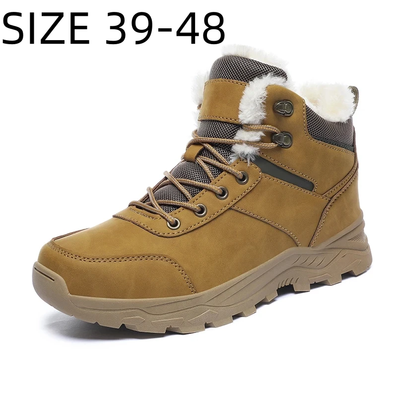 Botas de neve super quentes impermeáveis para homens, tênis de trabalho ao ar livre, botas de caminhada masculinas, tamanho grande, 39-48, novo, inverno