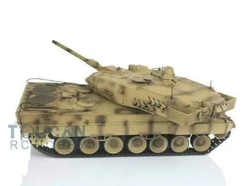 2.4Ghz HENG LONG 1/16 Yellow 7.0 Plastic Ver Leopard2A6 RC Tank Model 3889 BB Shooting Track Stell Gearbox TH17642-SMT4