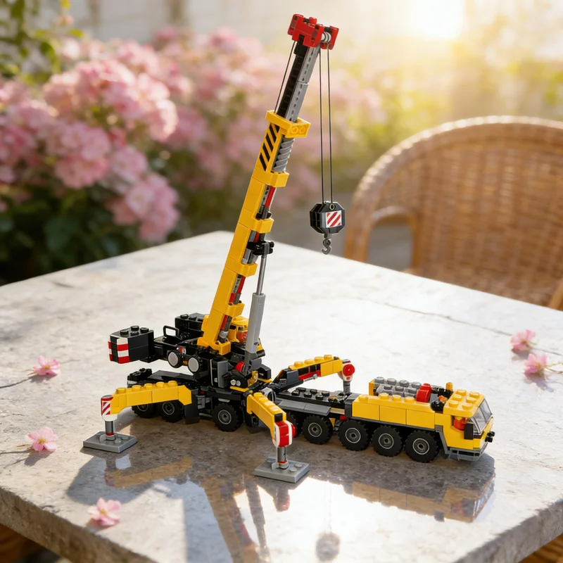 1075pcs MOC City Construction Mobile Crane Linear Model Building Blocks Architecture Festival Gifts Toys Creative Education