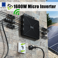 1600W Micro Inverter, IP67 Waterproof, 4 MPPT, Pure Sine Wave, Grid Tie, for Balcony Solar System, 22-60V DC to 230V AC, WiFi Mo