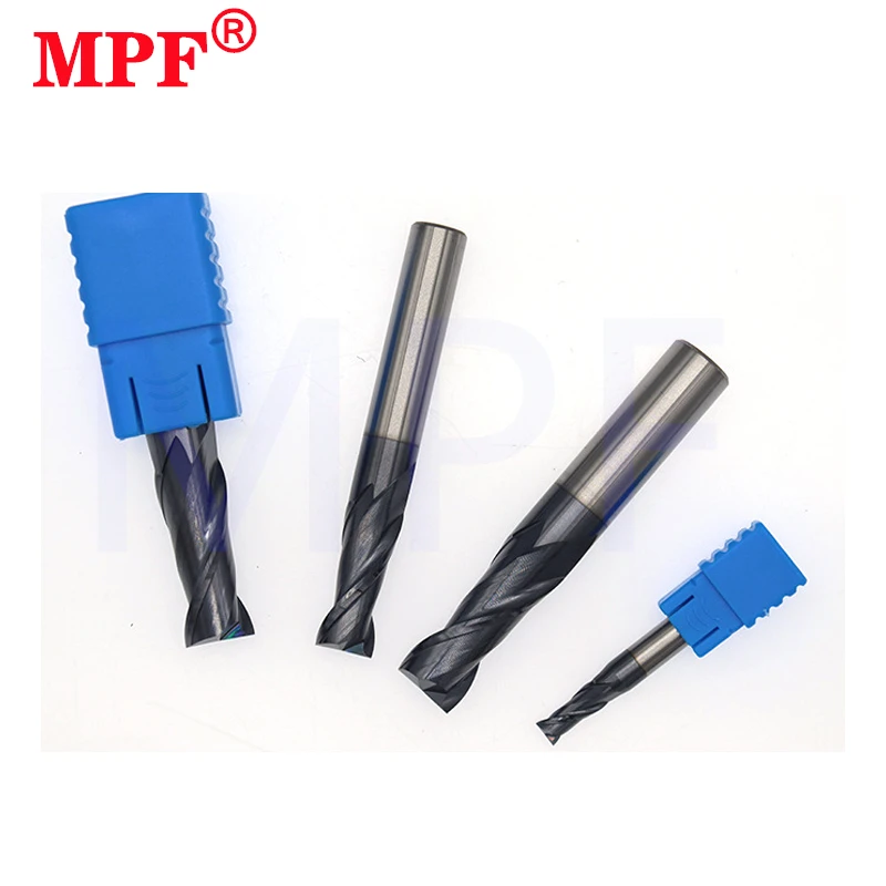 Milling Cutter HRC50 Tungsten Steel Carbide Endmills 2-Flute Black Nano Coating Flat For Steel Millis CNC Machinery Maching Tool