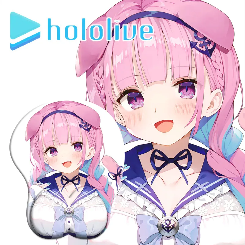 

Hololive Minato Aqua Boobs Mousepad with Wrist Rest Mouse Pad Cute Anime 3D Oppai Silicone Gel Gaming Big Breast Desk Mat