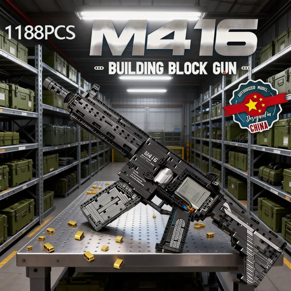 

Военный 1188 шт. M416 винтовка, строительный блок, модель городского полиции, оружие серии, пистолет-головоломка, сборка, кирпичи, игрушки для мальчика, подарок ребенку