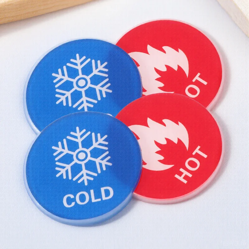 Hot Cold Water Signs Acrylic Self-Stick Faucet Labels For Bathroom Kitchen Hotel Temperature Indicator Stickers Waterproof