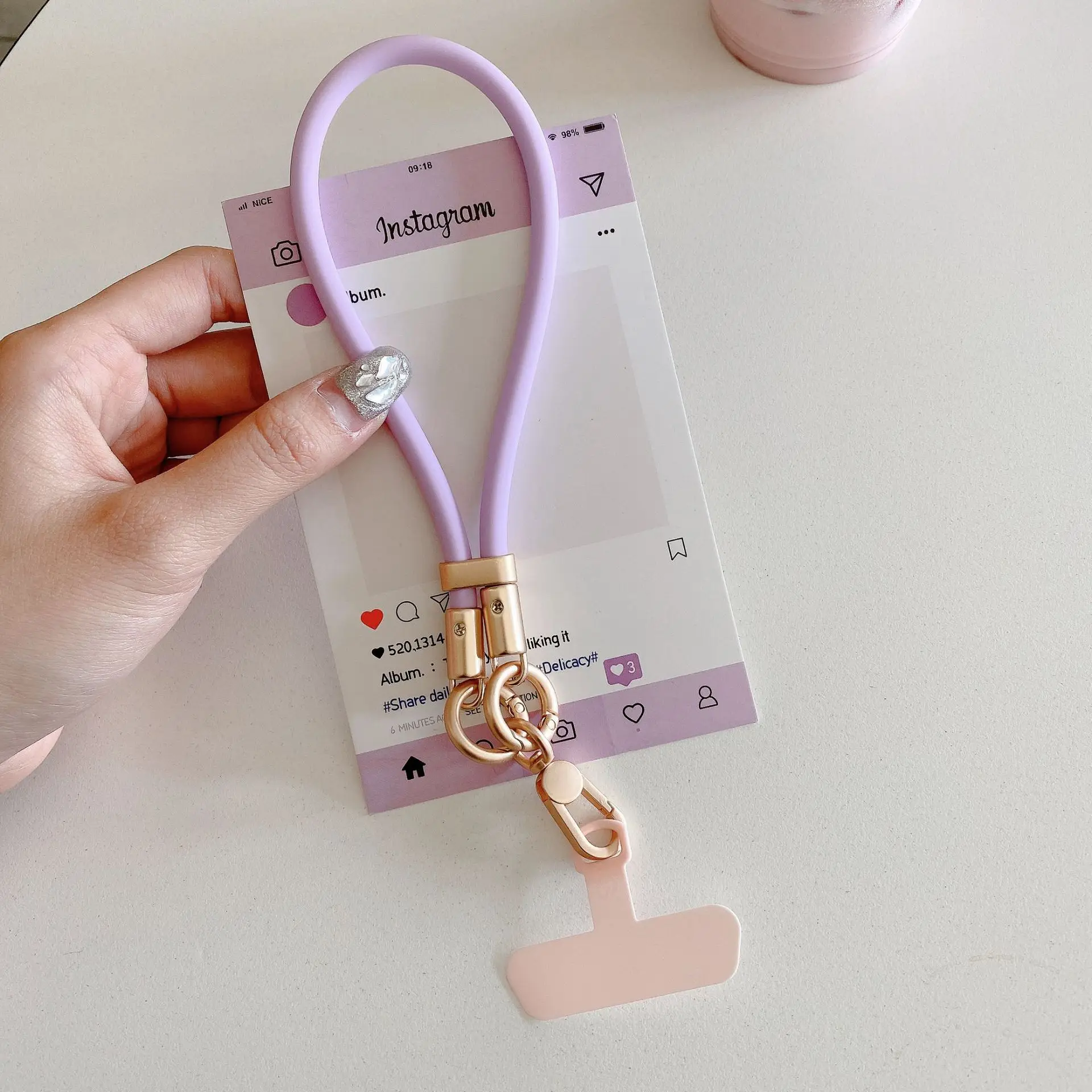 Liquid Silicone Wrist Strap for Mobile Phones, Gift Idea