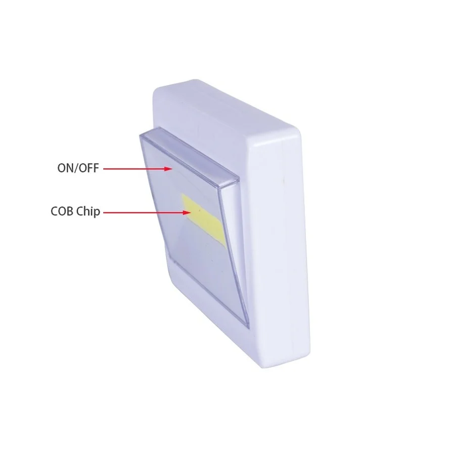 Super Bright LED Night Light 3W COB LED Closet Lights Battery Operated Switch Lamp For Pathway Stairs Wardrobe Cabinet Lighting