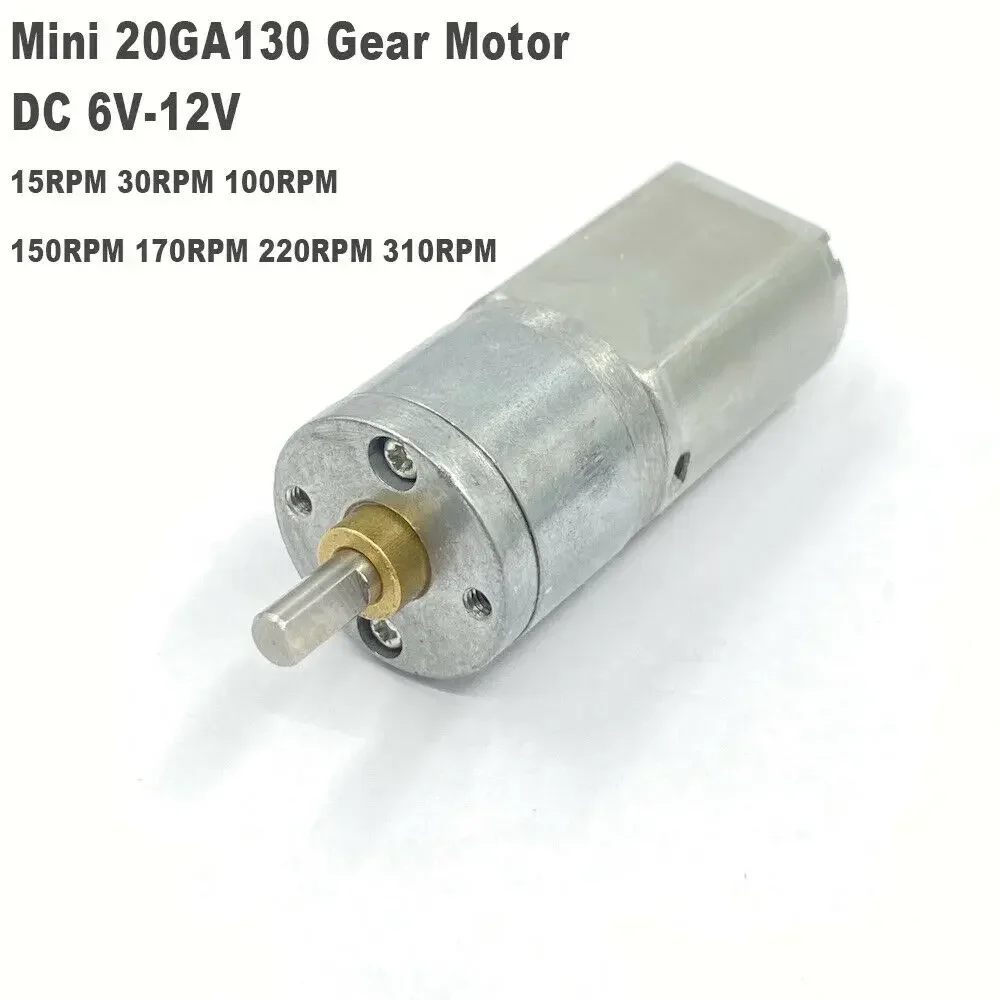 Micro 20mm 130 Gear Motor DC 5V 6V 12V 15RPM-310RPM Micro Metal Gearbox Reduction Motor Short Shaft Slow Speed DIY Robot Car