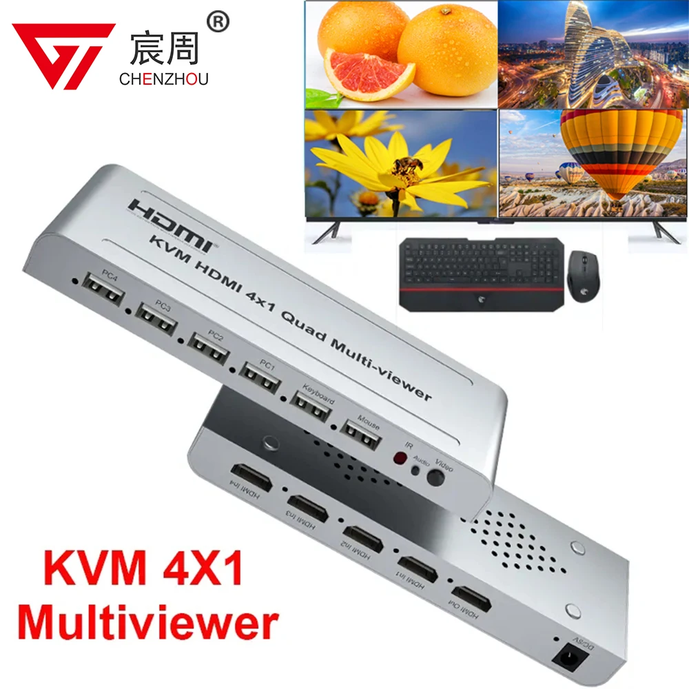 

4K USB KVM 4x1 HDMI Quad-viewer 4x1 Multiviewer 4 в 1 Out, бесшовный Переключатель HDMI Multi Viewer PC TV 2 3 4 разделитель экрана