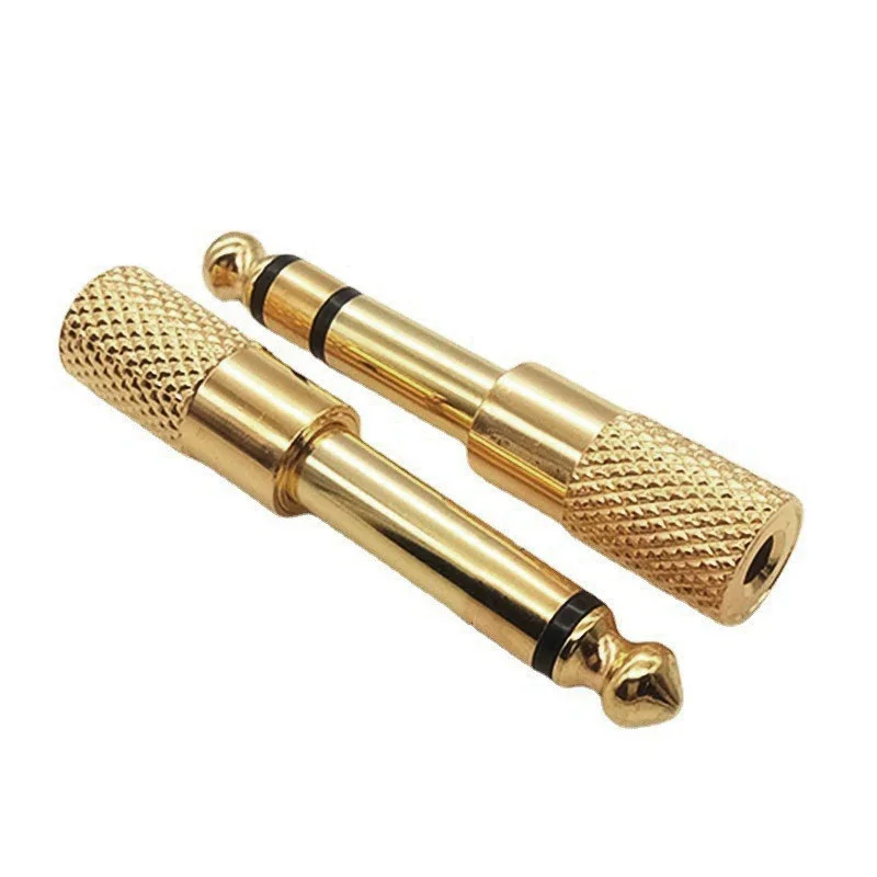 1PCS 6.35mm  Male Plug To 3.5mm  Female  TRS Single/Dual Channel Jack Adapter for Aux Cable Guitar Amplifier Headphone