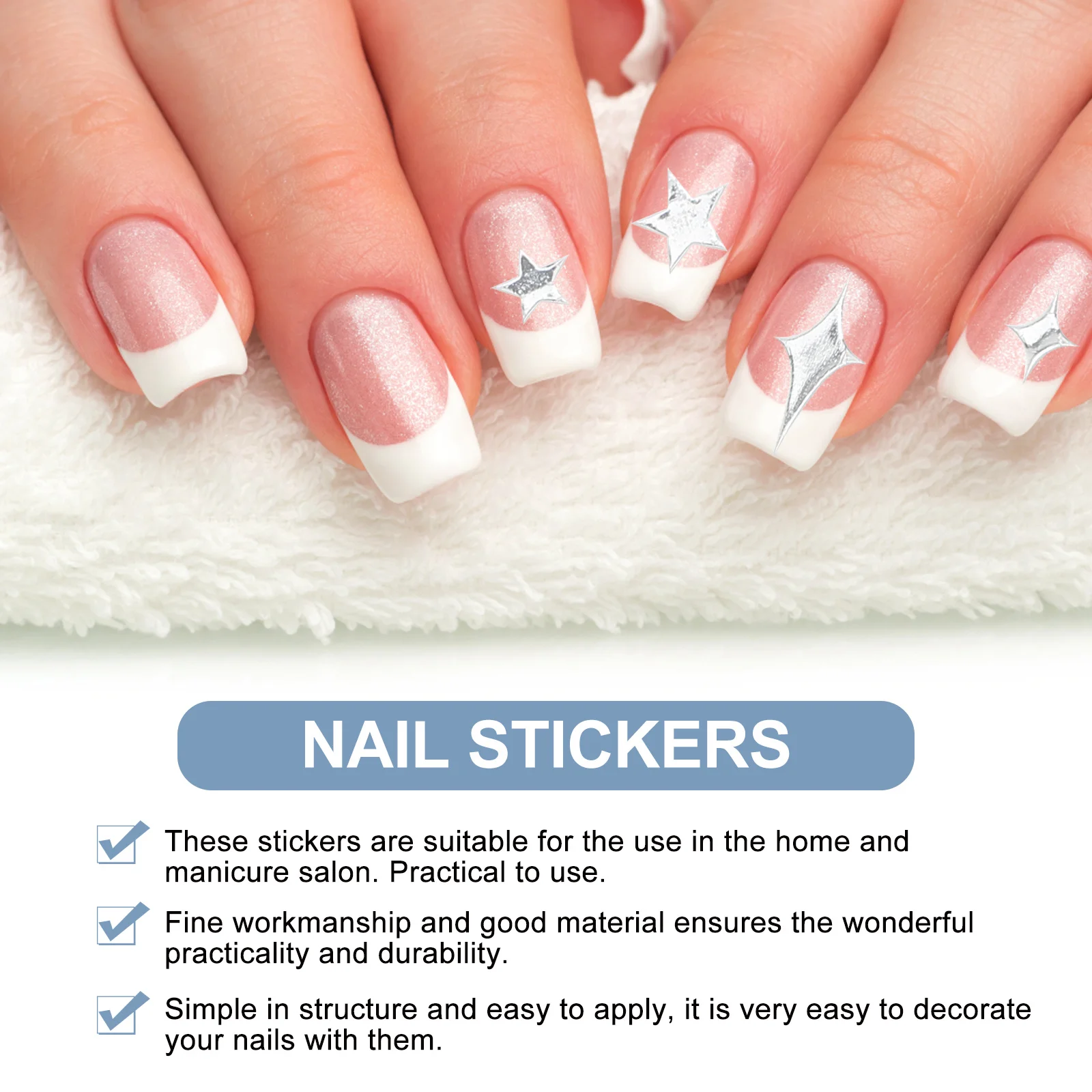 

8pcs Star Art Stickers Self-Adhesive Manicure Decals Diy Design Decor Nail Decals Nail Art Supply Manicure Stickers