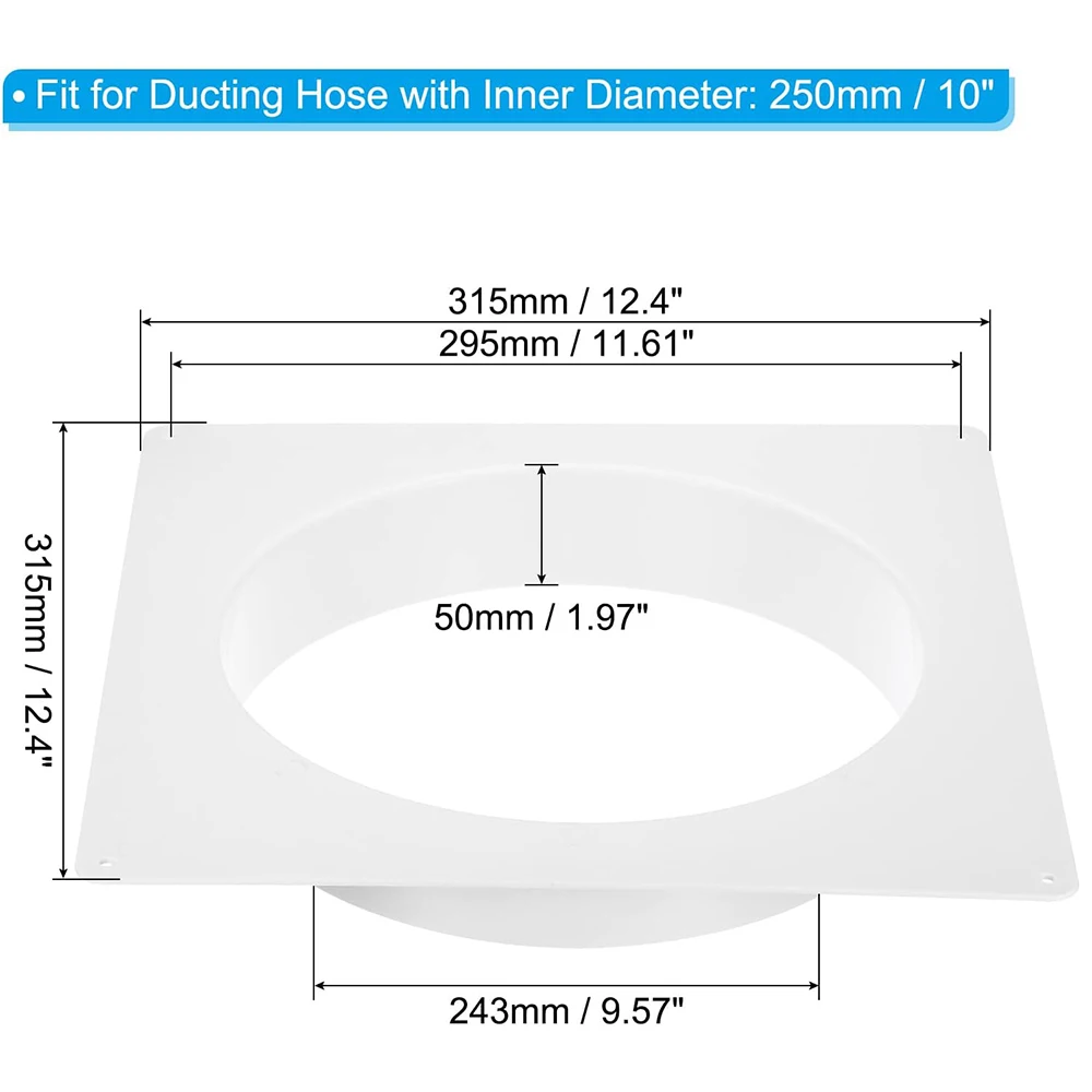 PVC pipe connector flange, dryer vent, heating and cooling vent flange, plastic flange connector
