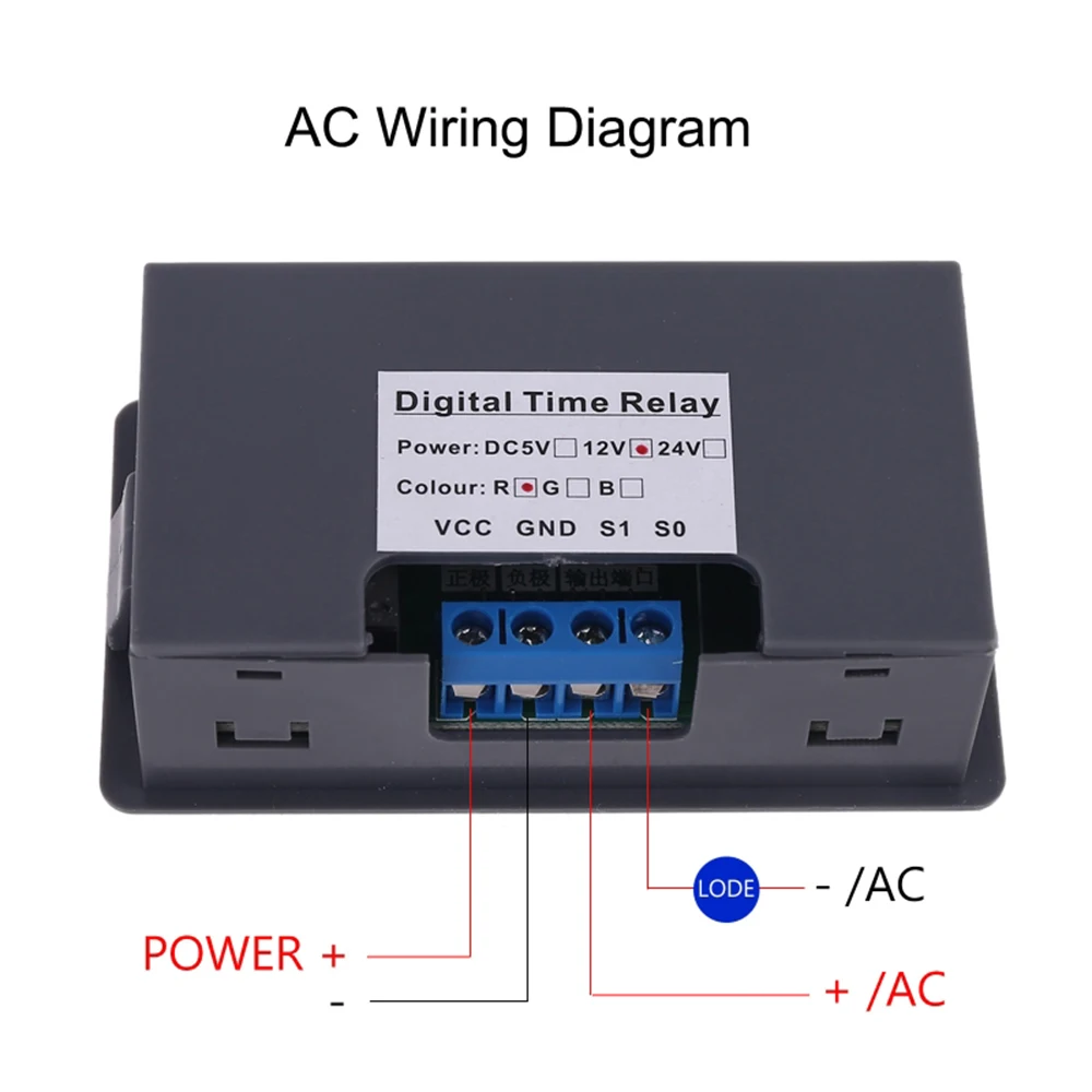 0.01s-999min Delay Relay Module with LCD Display for DC 5V 12V 24V Digital Timer Cycle Delay Control Switch Module AC 110V-220V