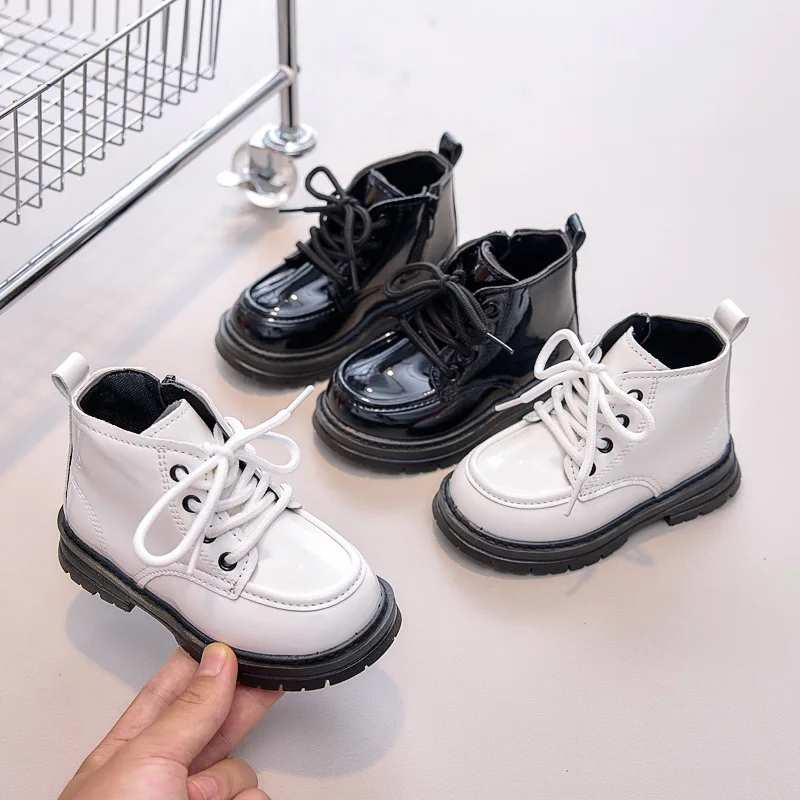 

Simple Girl Boot Autumn New Girl Shoe 1-6Y British Kid Leather Shoe Soft Sole Kid Shoes Versatile Winter Ankle Boots Botas Niña