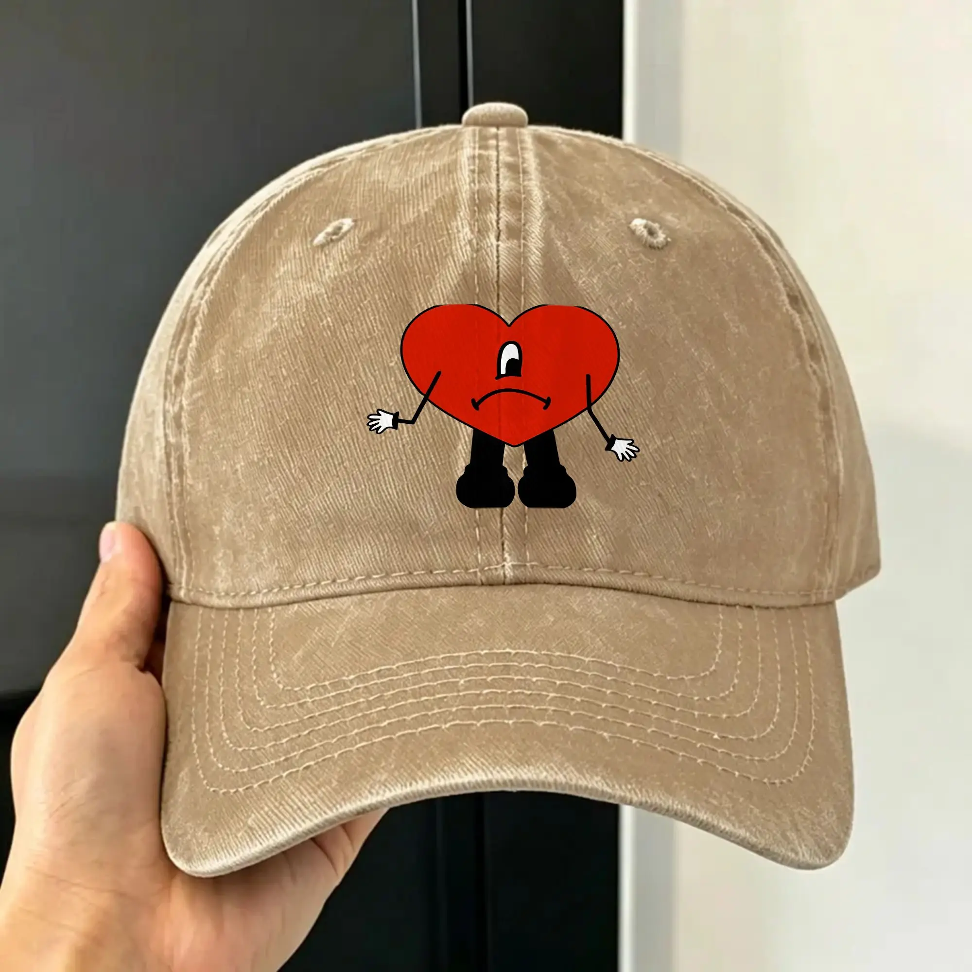 The Heart  Bads Bunnys Baseball Cap For Unisex Men Summer  Hiking Fishing Trucker Hat Fitted Retro Dropshipping Baseball Caps