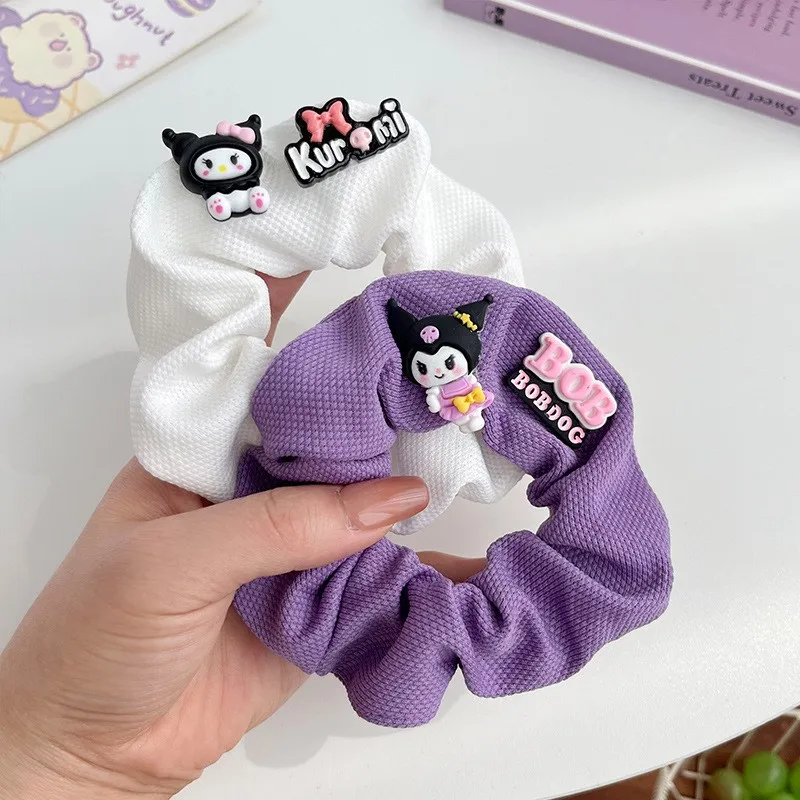 4pcs/set Kawaii Kuromi Girls Hair Bands Cute Cartoon Sanrio Hair Rope Elastic Headband Hair Accessories Ponytail Holder Gifts