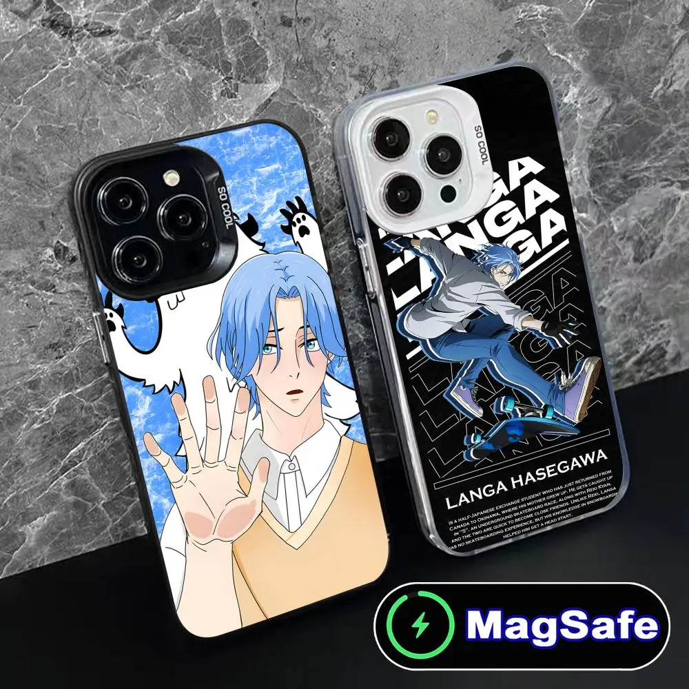 

Чехол для мобильного телефона SK8 Infinity Langa для iPhone 17, 16, 15, 14, 13, 12, 11 Air Pro Max Plus MagSafe, полупрозрачный красочный чехол, красивый